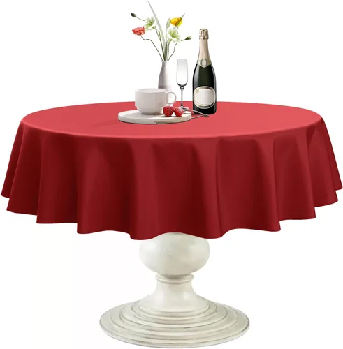 Miniatura 23 de Softalker Mantel Redondo, Impermeable y Resistente a las Manchas, Mantel de Tela Sin Arrugas, Lavable, Poliéster de 210GSM, Cubierta de Mesa