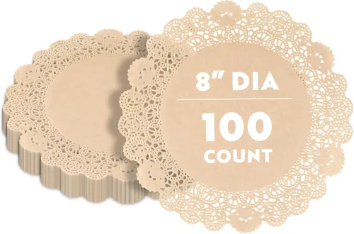 Miniatura 80 de Restaurantware Pastry Tek Blondas de Encaje de 4 x 4 Pulgadas 100 Vajilla Decorativa - Blondas de Mesa Desechables Redondas de Papel Negro