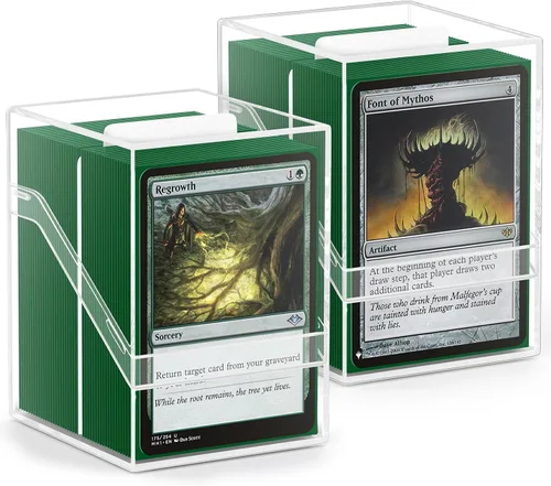 Miniatura 11 de YSCare Paquete de 2 Cajas para Mazos de Cartas, Estuche para Mazo y 200 Fundas para Tarjetas con Divisores, Caja de Almacenamiento Commander Negro