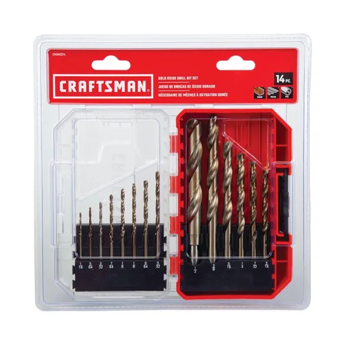 Miniatura 7 de CRAFTSMAN Juego de brocas de óxido de oro de 14 piezas para madera, plástico o metal (CMAM2214)