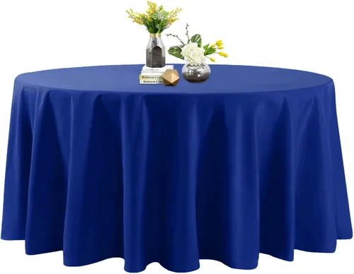 Miniatura 86 de Mantel de poliéster lavable de 90 pulgadas, resistente a las manchas y a las arrugas, mantel decorativo para mesa de comedor, fiestas de bufé y Negro