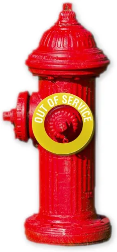 Miniatura 2 de Anillo "fuera de servicio" para puerto de hidrante de incendios de 2.5 y 4.5 pulgadas, paquete de 5, PVC, texto de etiqueta blanca