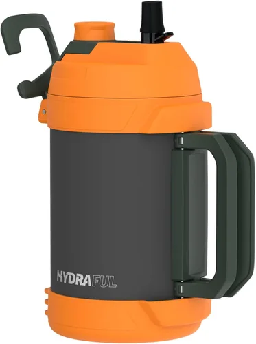 Miniatura 14 de Hydraful - Jarra de galón, botella de agua grande de acero inoxidable con aislamiento al vacío de triple pared de 128 onzas, botella de agua grande