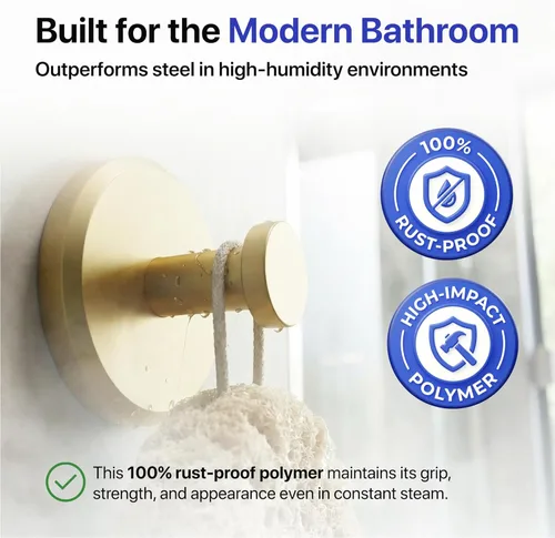 Miniatura 3 de HOME SO Ganchos con ventosa para toallas de ducha y baño, paquete de 2 – Ganchos de ventosa para colgar toallas, batas y abrigos – azulejos, puerta