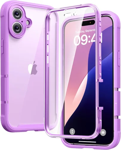 Miniatura 54 de Diaclara - Funda compatible con iPhone 11, carcasa resistente de cuerpo completo con protector de pantalla integrado sensible al tacto y Transparente