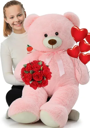 Miniatura 10 de Tezituor - Oso de peluche arcoíris de 13.78 pulgadas, suave oso de peluche teñido anudado, acogedor juguete de peluche abrazable para niños, novia