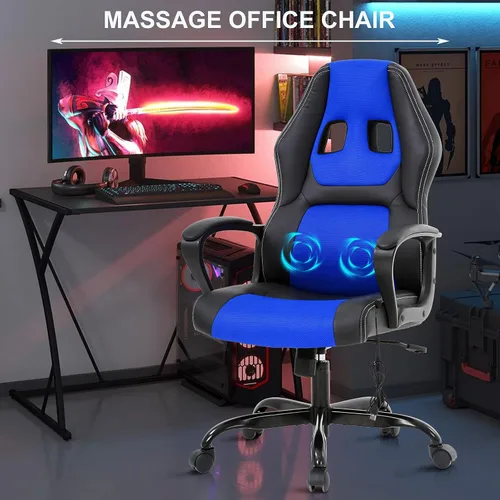 Miniatura 7 de Offcie - Silla de juegos de PC, silla de computadora estilo carreras con reposabrazos acolchado, silla ergonómica de escritorio para el hogar