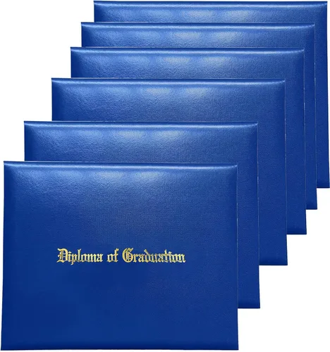 Miniatura 15 de MyGradDay Cubierta de diploma impresa 8.5x11 titular del diploma de graduación cubierta de cuero liso tamaño carta negro