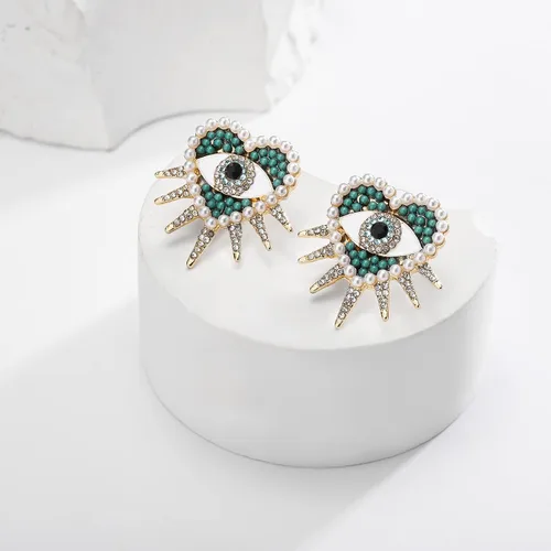Miniatura 5 de Aretes contra el mal de ojo, aretes de corazón contra el mal de ojo para mujer, regalos de joyería