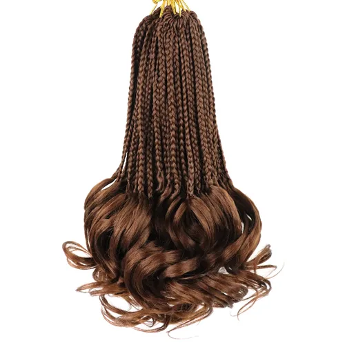 Miniatura 11 de Trenzas de ganchillo rizado francés T33, cabello pre-anillado 10 pulgadas, trenzas cortas rizadas francesas con extremos rizados, trenzas box