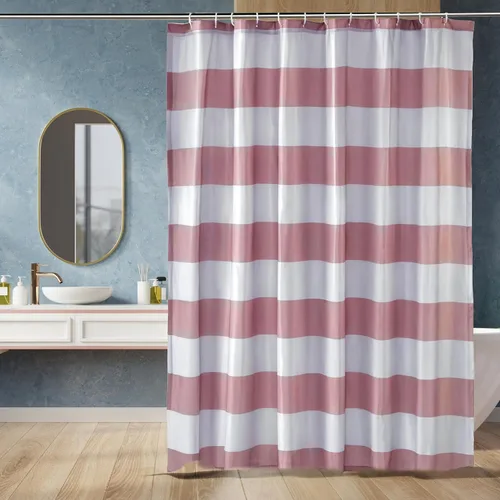 Miniatura 8 de Amazon Basics Cortina de ducha ligera súper suave y de fácil cuidado con textura de gofre, 72 x 72 pulgadas, color blanco (paquete de 8)
