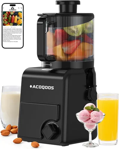 Miniatura 9 de Máquinas exprimidoras 3 en 1 de prensa en frío, 6.5 pulgadas Mega canal para fruta entera, exprimidor de masticación lenta con máquina de sorbete