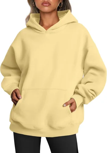 Miniatura 37 de Trendy Queen - Sudaderas extragrandes con capucha para mujer, suéteres de manga larga, sin botones, de vellón, de otoño, ropa de invierno