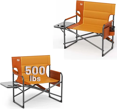 Miniatura 11 de Timber Ridge XXL - Silla de director – Silla de camping plegable resistente para adultos, capacidad de 500 libras, asiento acolchado extra ancho