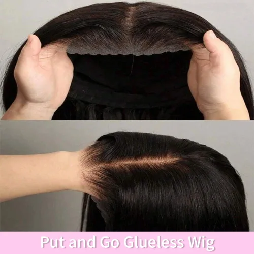 Miniatura 3 de Bling Hair - Pelucas de cabello humano lacio sin pegamento de 13 x 6 para mujer, peluca con cordón mejorada, densidad del 180%, peluca frontal