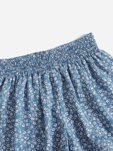 Miniatura 3 de OYOANGLE Pantalones cortos de verano cómodos de cintura alta y pierna ancha para niñas