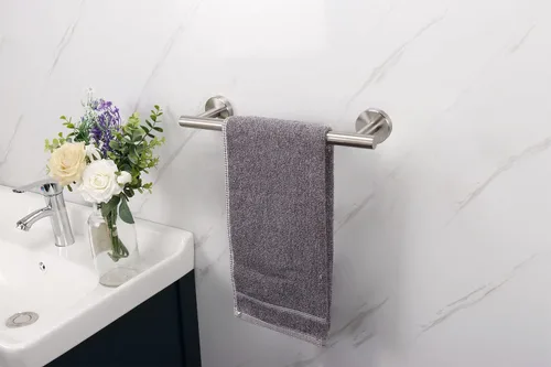 Miniatura 3 de TocTen - Barra de toalla de baño. Soporte de toalla de baño de acero inoxidable grueso SUS304, barra de toalla resistente para cuarto de baño
