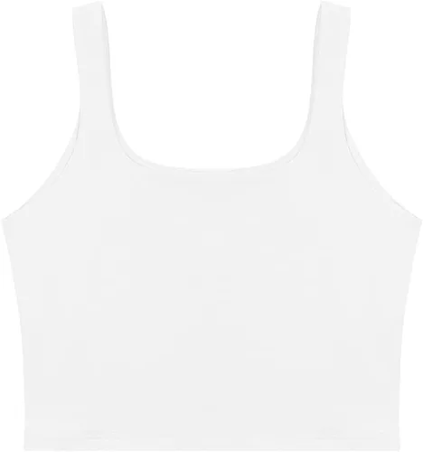 Miniatura 5 de REORIA - Ombliguera sin mangas y costuras con doble forro cuello cuadrado sexy para mujer y yoga