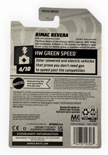 Miniatura 2 de Hot Wheels Rimac Nevera, HW Velocidad verde 4/10 ()