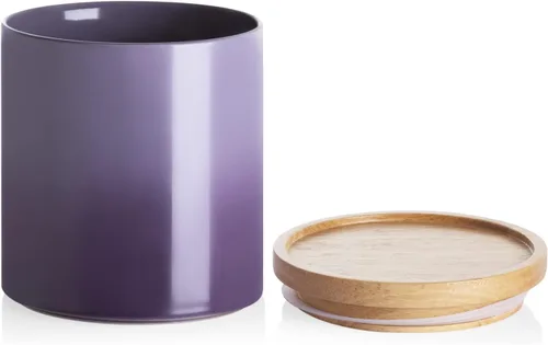 Miniatura 29 de Sweejar Kitchen Canisters - Tarro de cerámica para almacenamiento de alimentos, recipientes apilables con sello hermético y tapa de madera