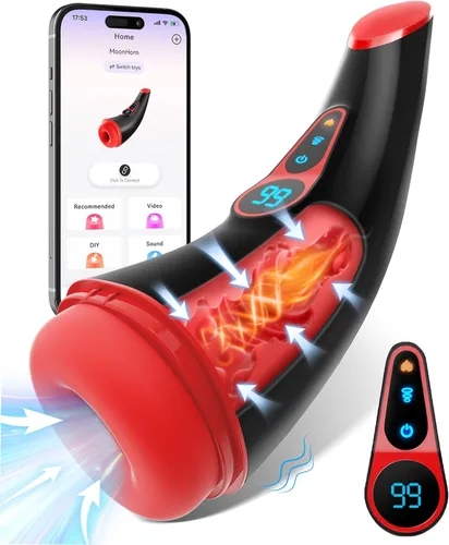 Juguetes sexuales para hombres Masturbador masculino - Control por APP Juguetes adultos Masturbadores masculinos Bomba de pene con 9 succiones y 9