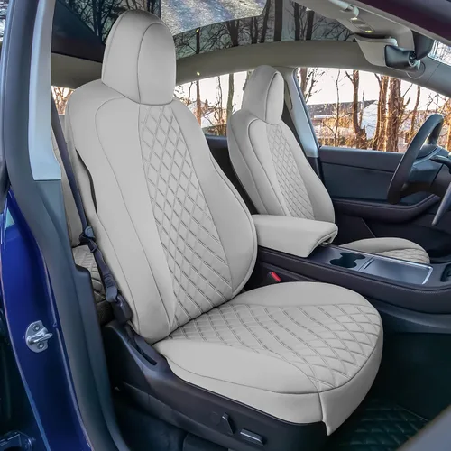 Miniatura 39 de FH Group Fundas de asiento de automóvil de ajuste personalizado hechas específicamente para Tesla Model Y Ultraflex 2020-2025, fundas de asiento