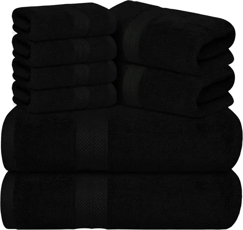 Miniatura 14 de Avalon Towels Juego de toallas de lujo de 8 piezas, 2 toallas de baño, 2 toallas de mano y 4 toallas pequeñas, 100% algodón hilado en anillo de 600
