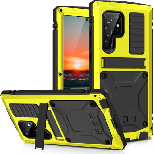 Miniatura 11 de Funda compatible con Samsung Galaxy S22 Ultra 5G, de metal de aluminio Gorilla Glass a prueba de golpes, militar, resistente, funda protectora dura