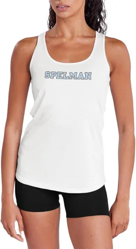 Miniatura 87 de Camiseta deportiva sin mangas oficial de NCAA Collegiate para mujer, con espalda cruzada, colección con logotipo primario