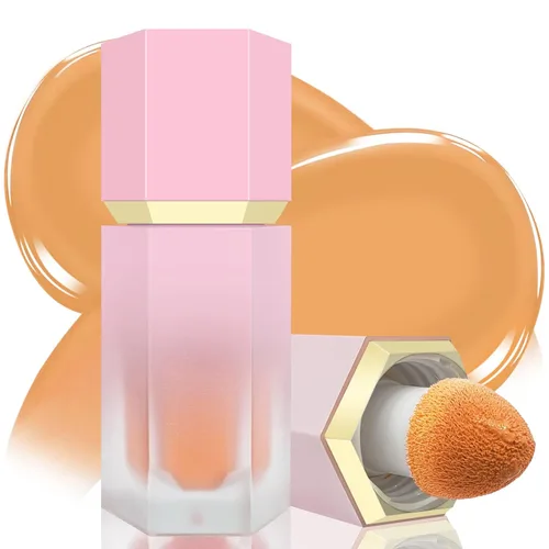 Miniatura 19 de Rubor líquido, acabado de terciopelo mate natural, rubor facial líquido crema suave para mejillas, maquillaje para tinte de piel, ligero y mezclable