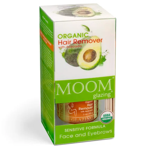 Miniatura 11 de MOOM Kit de cera orgánica de viaje con aloe, aceite de árbol de té y manzanilla para la cara, esmalte de cera de azúcar natural con 6 tiras de tela