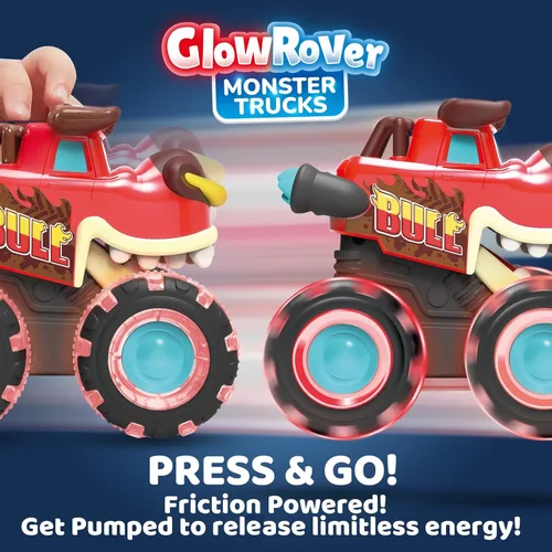 Miniatura 3 de JOYIN Paquete de 3 camiones monstruos de juguete - Coches iluminados activados por movimiento para niños pequeños - Ruedas LED Monster Glow Rover