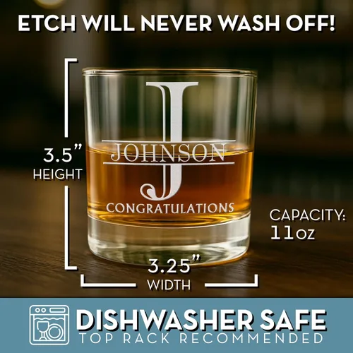 Miniatura 2 de Vaso de whisky personalizado para el Día del Padre, 11 onzas, regalos de whisky personalizados para hombres, vidrio borbón grabado, regalos