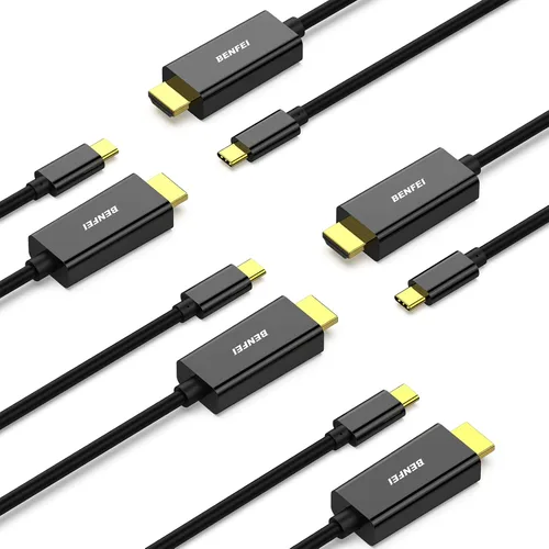 Miniatura 9 de BENFEI Cable USB C a HDMI de 3 pies, cable USB tipo C a HDMI, Thunderbolt 3/4 compatible con iPhone 15 Pro/Max, MacBook Pro/Air 2023, iPad Pro