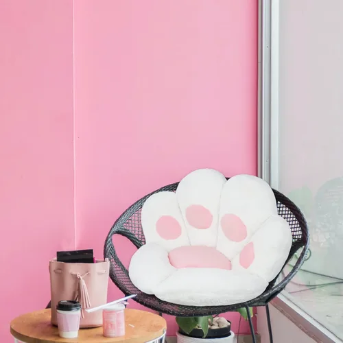 Miniatura 8 de ELFJOY Cojín de pata de gato, cómodos cojines de felpa para sillas de oficina, computadora, juegos, almohada de suelo suave y bonita para decoración