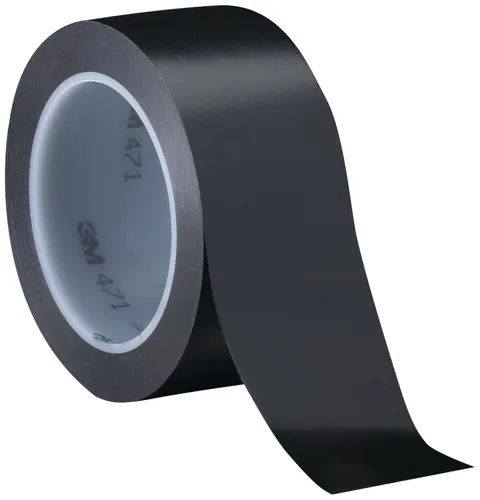 Miniatura 19 de 3M Cinta de vinilo 471, 3/4" x 36 yardas, 5.2 mil, negro (paquete de 48), cinta negra para piso, alternativa de pintura para marcado de piso