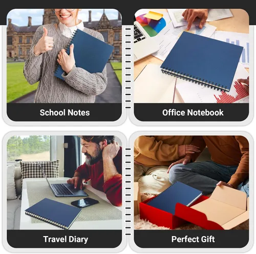 Miniatura 7 de EUSOAR Cuaderno de 5 materias, 1 pieza A4 de 11" x 8-1/2 pulgadas con espiral rayado universitario, bloc de escritura, 100GSM 120 hojas/240 páginas
