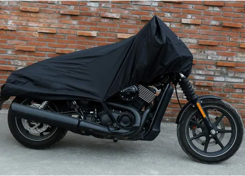 Miniatura 2 de X AUTOHAUX Cubierta de Motocicleta para Moto de Calle Scooter Media Cubierta Ligera Exterior Impermeable Protector contra Lluvia y Polvo Negro