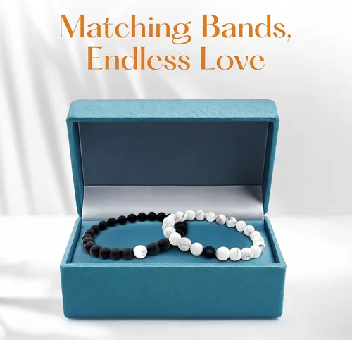 Miniatura 7 de Lucky Feather Pulseras a juego para parejas Pulseras a juego para parejas, regalos para novio, novia, marido, esposa, único, regalo de cumpleaños