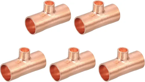 Miniatura 8 de uxcell Conector de montaje de tubería de presión de cobre de 5/8 pulgadas x 1/4 pulgadas X 5/8 pulgadas x 5/8 pulgadas para suministro de plomería