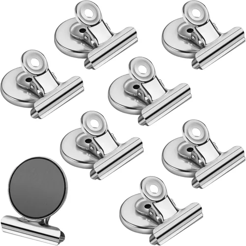 Miniatura 12 de Paquete de 8 imanes para refrigerador, clips magnéticos para refrigerador, clips magnéticos resistentes, perfectos para refrigerador, pizarra, Dorado