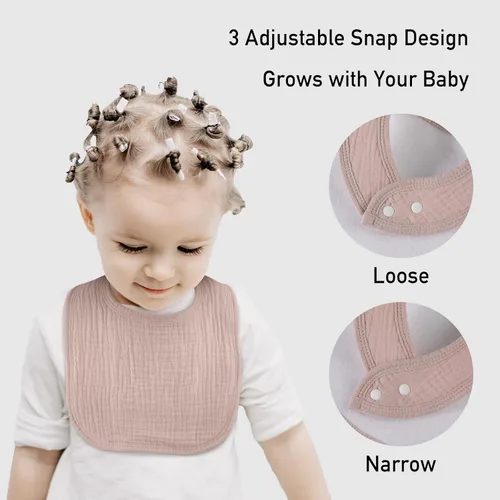Miniatura 6 de Baberos de muselina unisex para niños y niñas, paquete de 10 baberos de algodón suave para babeo de dentición, regalo esencial de ducha