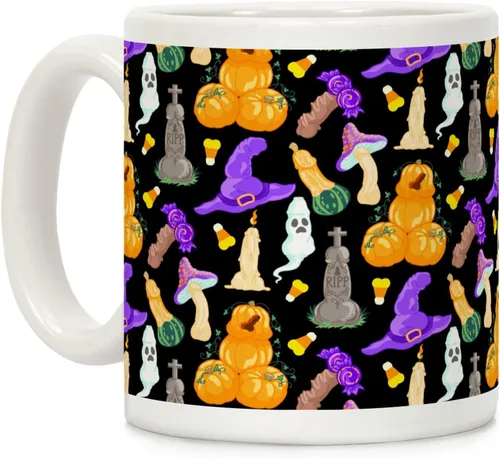 Miniatura 50 de LookHUMAN Taza de Café de Halloween – Halloween Is Meowgical Tazas, Taza de Café Espeluznante Idea de Regalos de Taza, 15 Onzas 10-Blanco