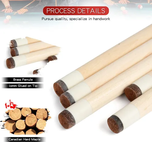 Miniatura 3 de Palo de taco de billar de 58 pulgadas, palo de billar de arce de 19/20/21 onzas, kit de palo de taco de piscina de arce 1/2, 2 piezas 19 oz