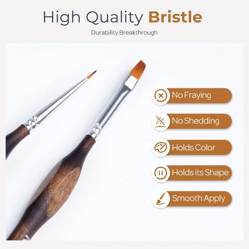 Miniatura 4 de Nicpro Pinceles de pintura en miniatura – Juego de 11 pinceles de pintura modelo para acuarela acrílica al óleo, pinceles de pintura