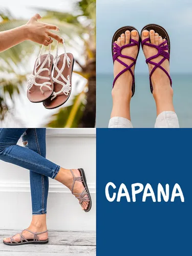 Miniatura 4 de Capana Sandalias planas tejidas para mujer, sandalias trenzadas con tiras, sandalias de playa para mujer, sandalias bohemias de cuerda, zapatos