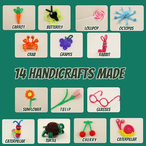 Miniatura 2 de Zlulary Limpiadores de tuberías para manualidades, limpiapipas, suministros de manualidades, kit de arte y manualidades con instrucciones