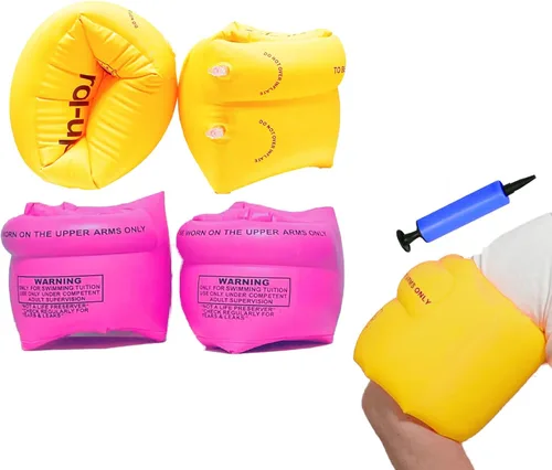 Miniatura 12 de Flotadores inflables para brazos, bandas para el brazo, flotador de tubo de natación para adultos, playa, flotador, fiesta, piscina Rosa