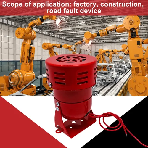 Miniatura 5 de Motor Siren Red - 1 unidad CA 110 V 114 dB, motor eléctrico industrial, sirena accionada por alarma, timbre de sonido para el hogar, industrias