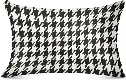 Miniatura 8 de Fundas de almohada clásicas de pata de gallo, tamaño estándar, transpirables, agradables a la piel, fundas de almohada suaves y acogedoras